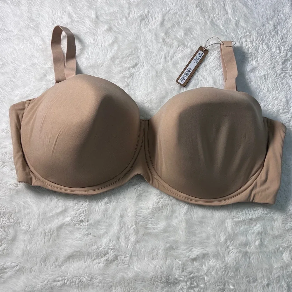 Skims Women's‎ Fits Everybody Strapless Bra Clay Tan Size 42DDDD BA-BAN-3151 NWT